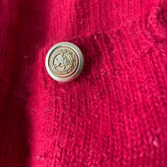 vintage Betty Blue red Crop cardigan Sweater silk/ramie/angora size M - Picture 3 of 5
